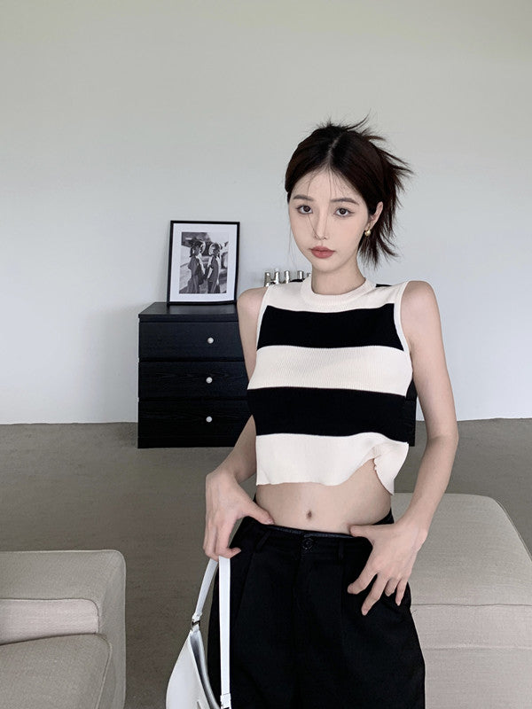 【tops】 ストライプ柄タンクトップG22061