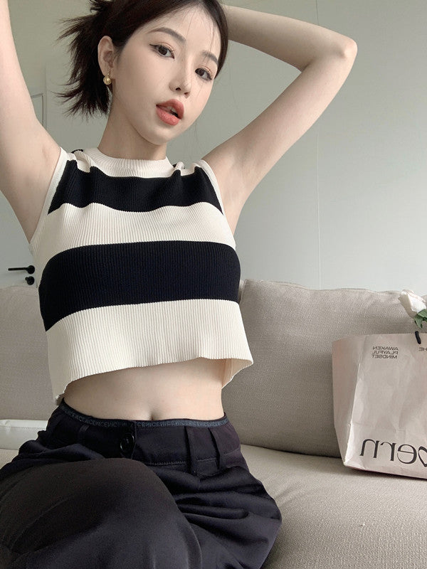 【tops】 ストライプ柄タンクトップG22061