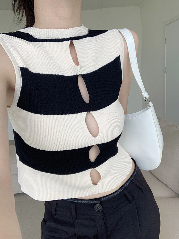 【tops】 ストライプ柄タンクトップG22061