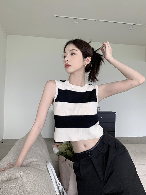 【tops】 ストライプ柄タンクトップG22061