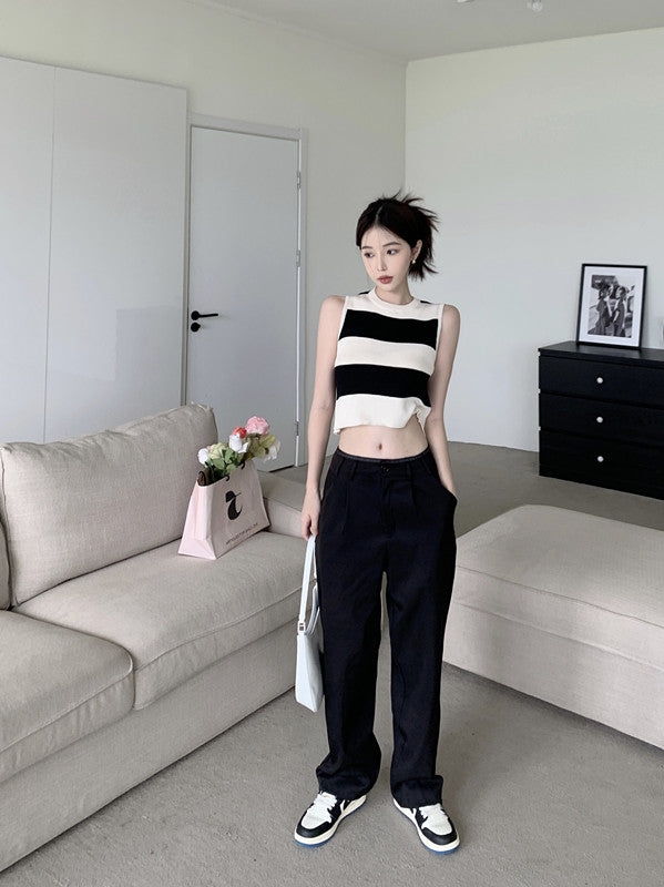 【tops】 ストライプ柄タンクトップG22061