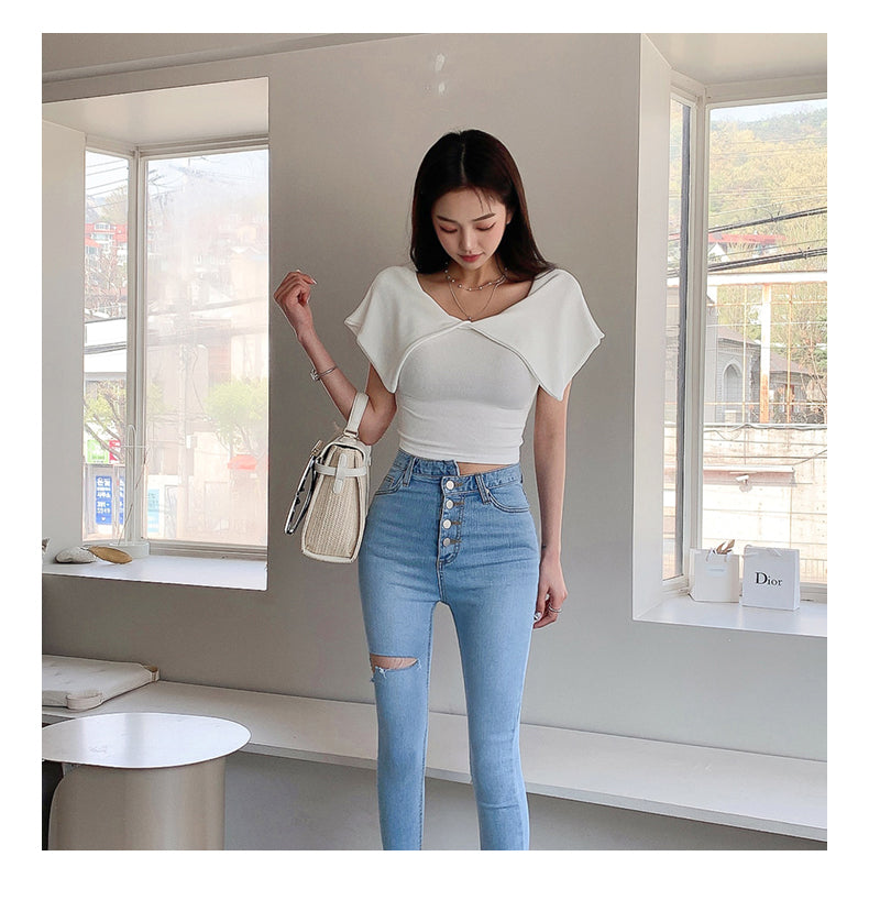 【tops】VネックTシャツG22147