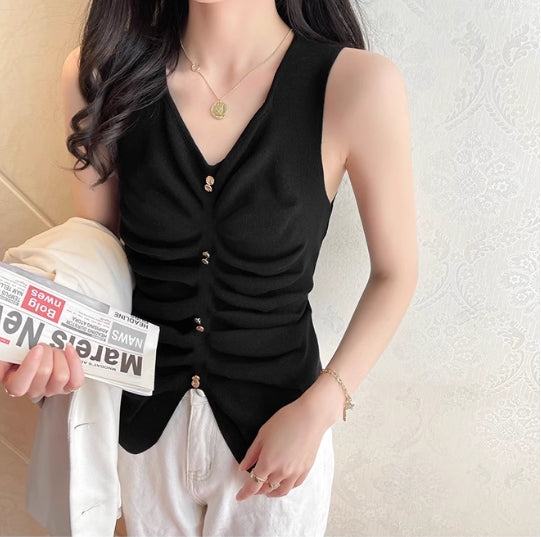 【tops】ノースリーブニットタンクトップG22152