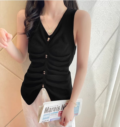 【tops】ノースリーブニットタンクトップG22152