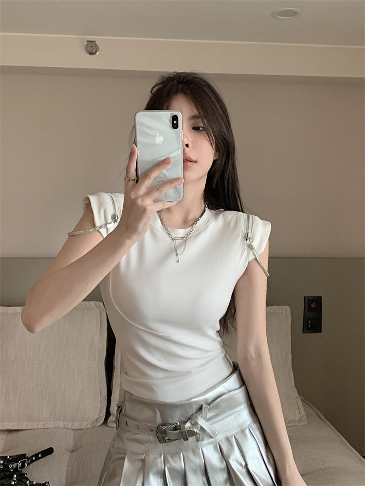 【tops】デザインファスナーTシャツG22158