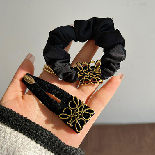 【小物】ヘアクリップ+ヘアゴム２点セットG22254