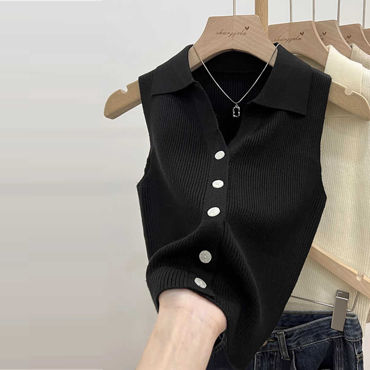 【tops】5色ニットキャミソールG22271