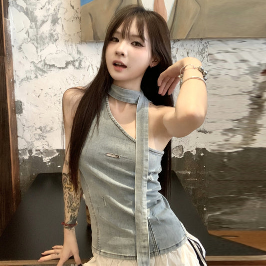 【tops】ノースリーブデニムキャミソールG22276