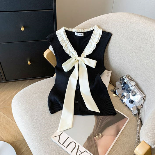 【tops】リボンニットキャミソールG22295