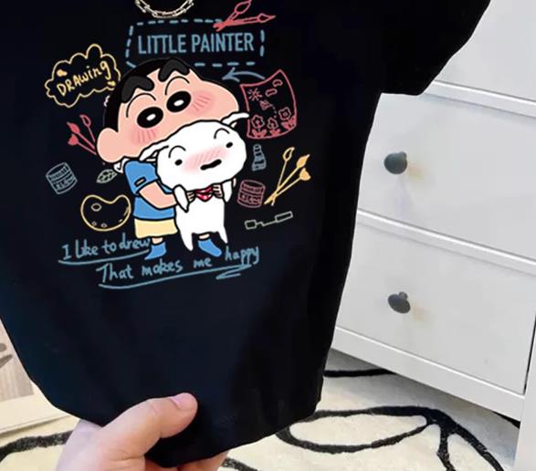 【tops】ラウンドネック半袖配色ＴシャツF7752