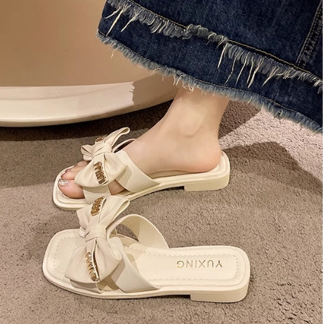 【shoes】2色リボンサンダルスリッパG22351