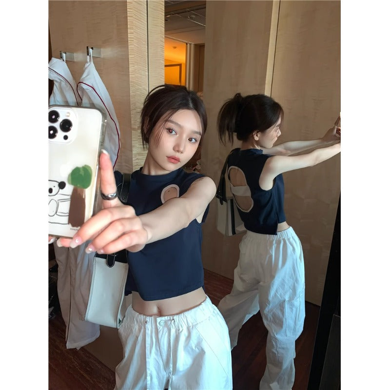 【tops】透かし彫りタンクトップG22359