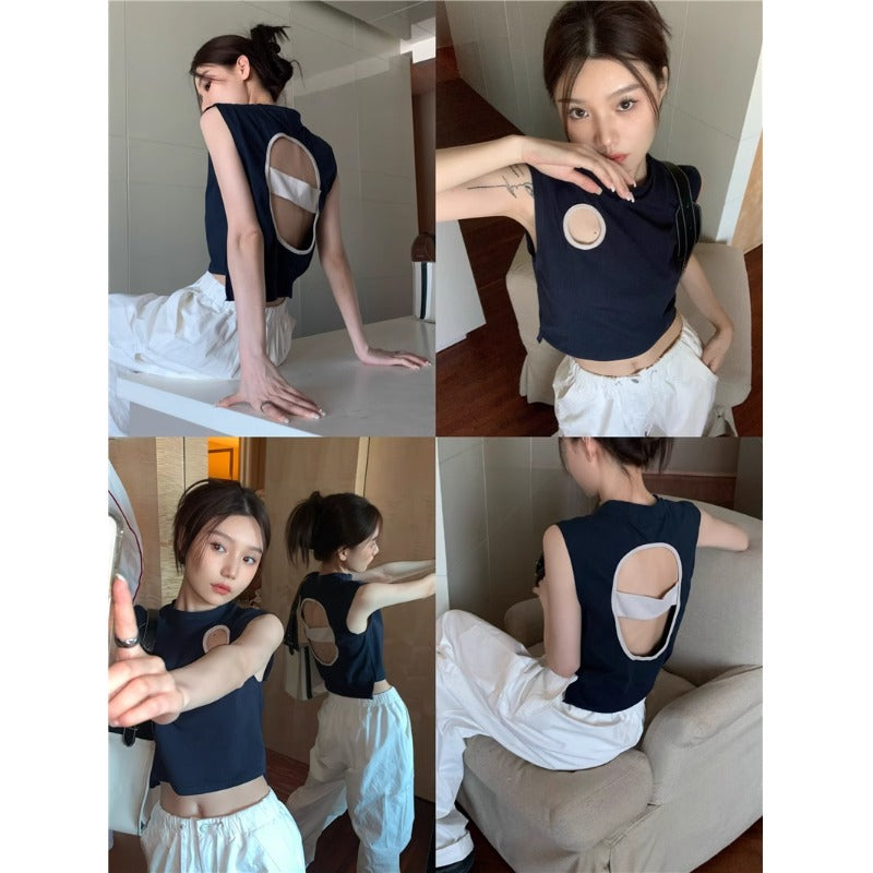 【tops】透かし彫りタンクトップG22359