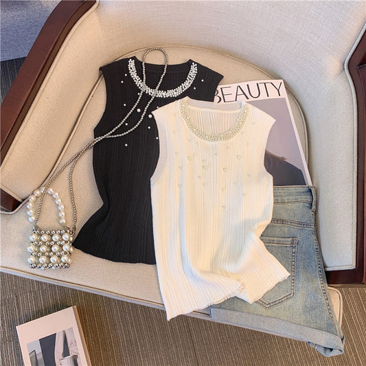 【tops】ノースリーブニットキャミソールG22367