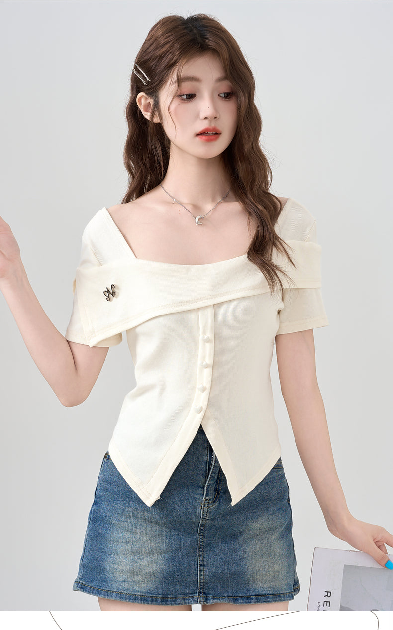 【tops】オフショルダーTシャツG22370