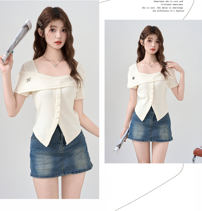 【tops】オフショルダーTシャツG22370