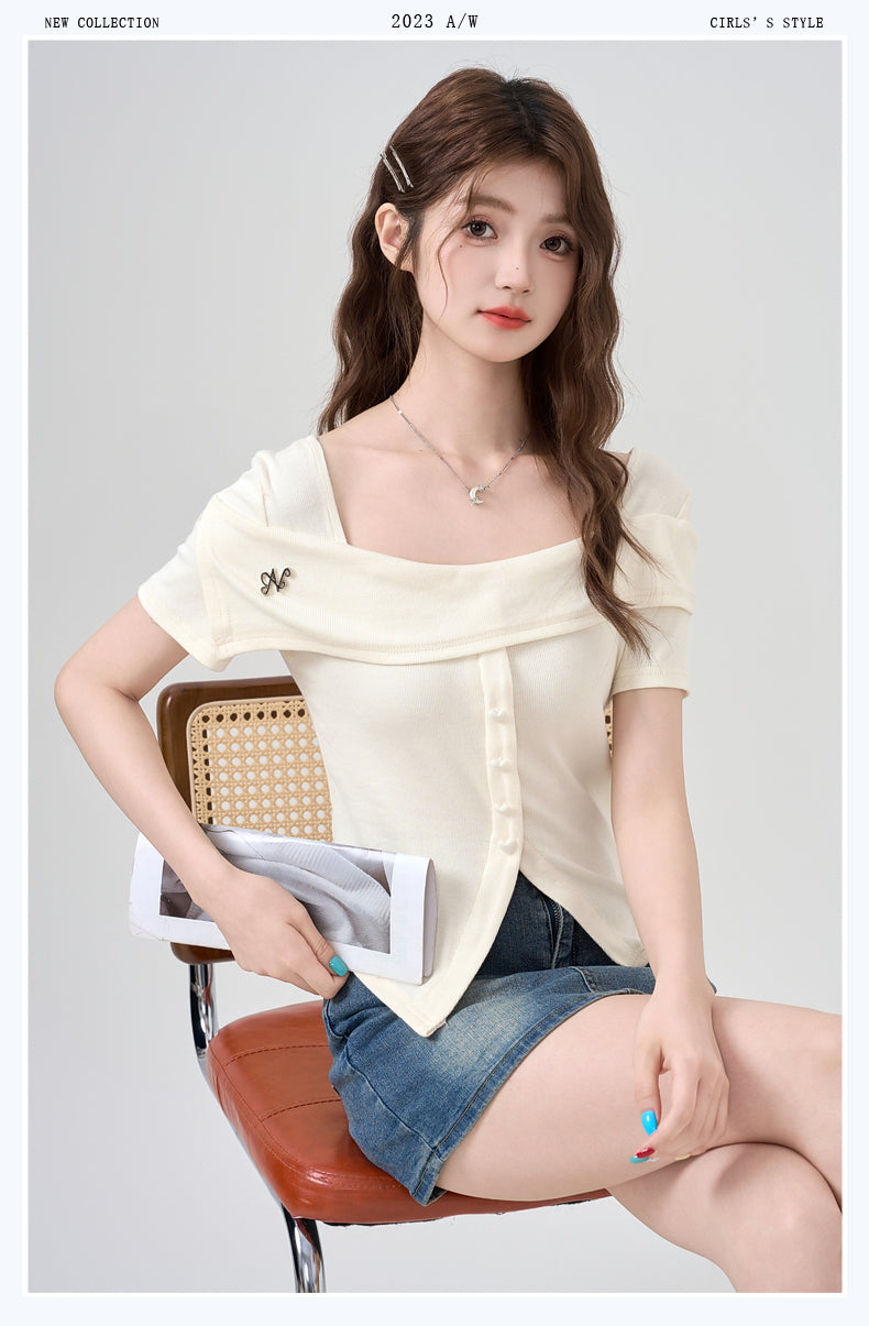 【tops】オフショルダーTシャツG22370