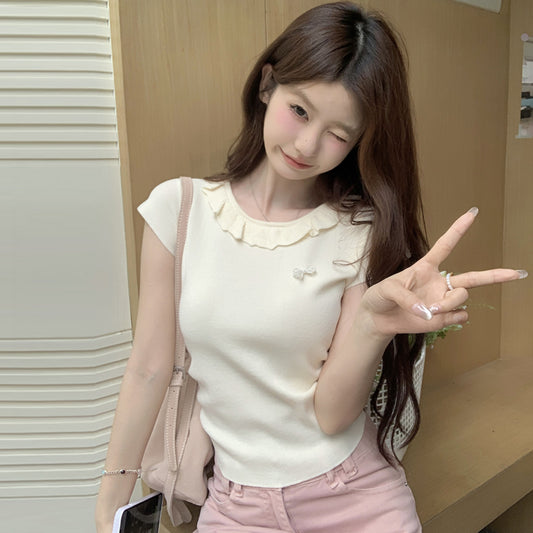 【tops】ラウンドネックニットトップスG22371