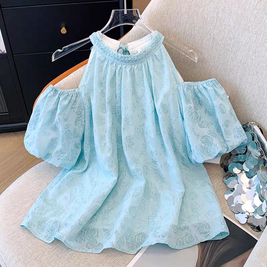 【tops】パフスリーブブラウスG22384