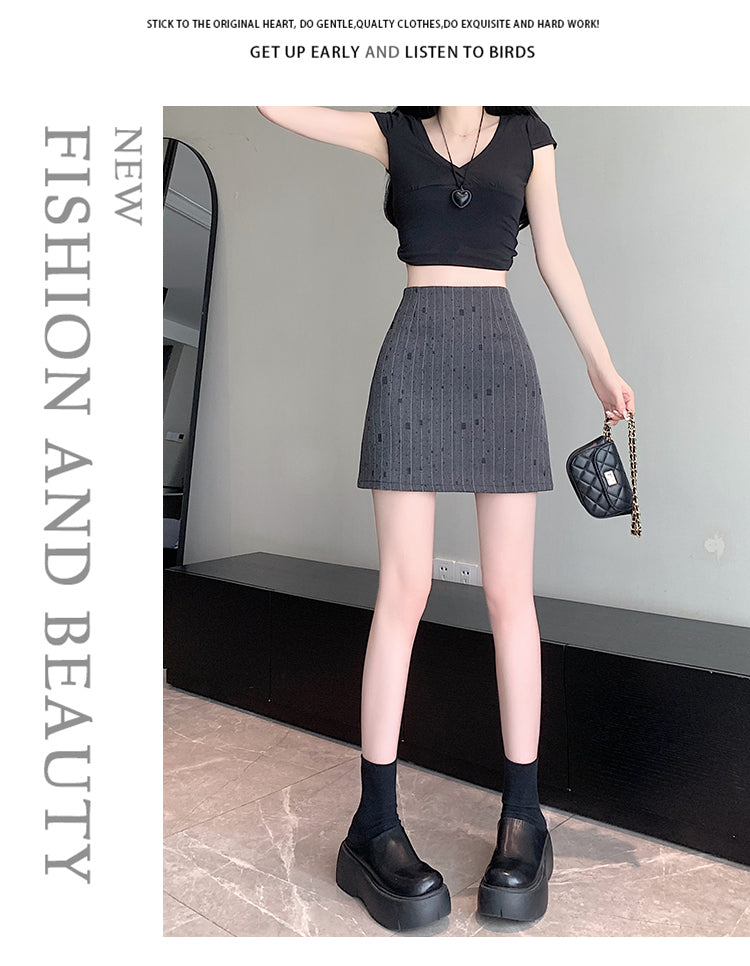 【bottoms】ストライプ柄スーツスカートG22389