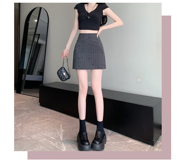 【bottoms】ストライプ柄スーツスカートG22389