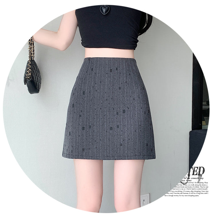 【bottoms】ストライプ柄スーツスカートG22389