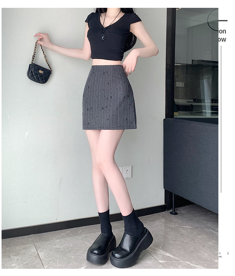 【bottoms】ストライプ柄スーツスカートG22389