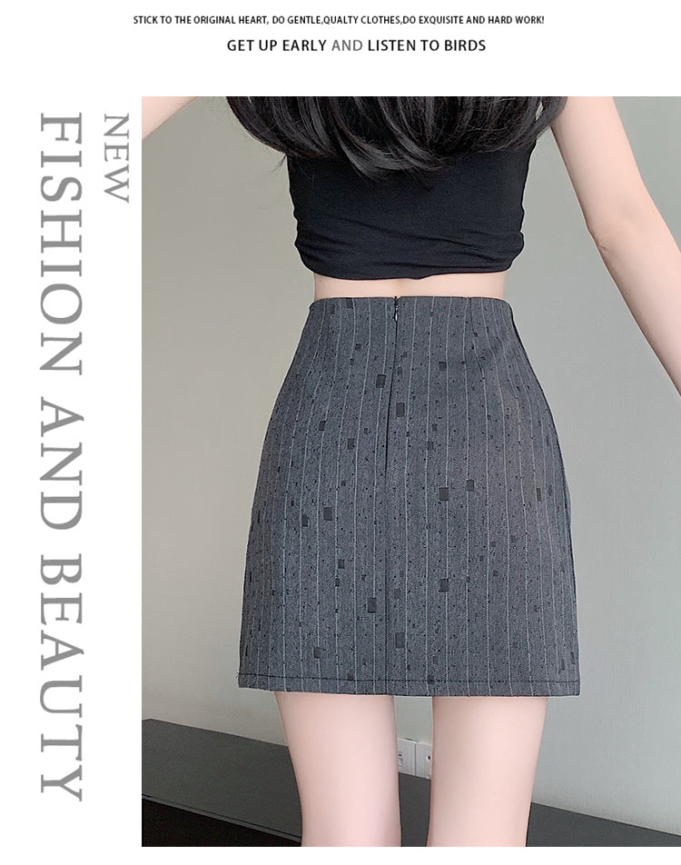 【bottoms】ストライプ柄スーツスカートG22389