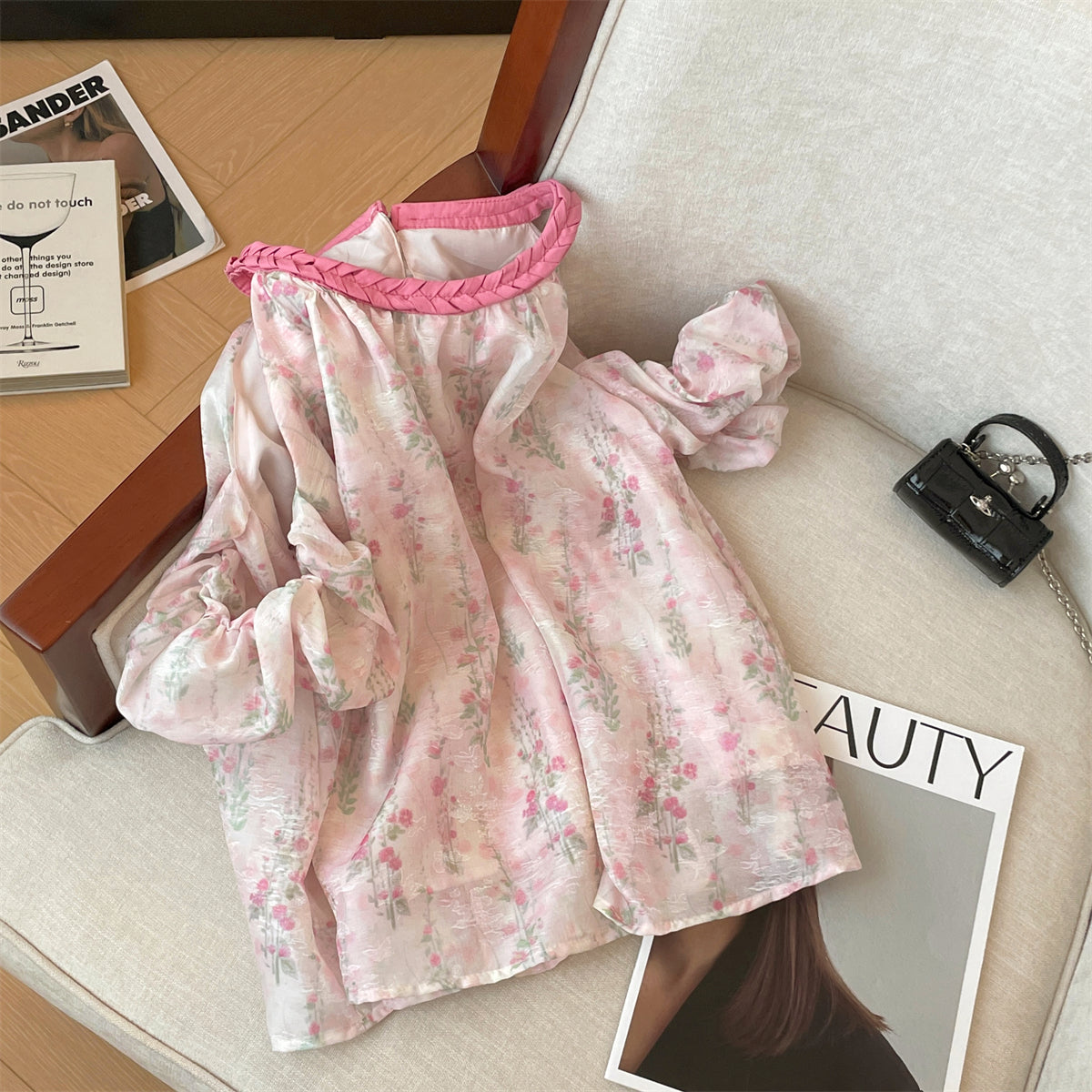 【tops】ノースリーブシフォンブラウスG22395