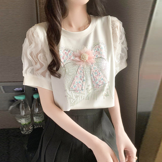 【tops】リボンTシャツG22397