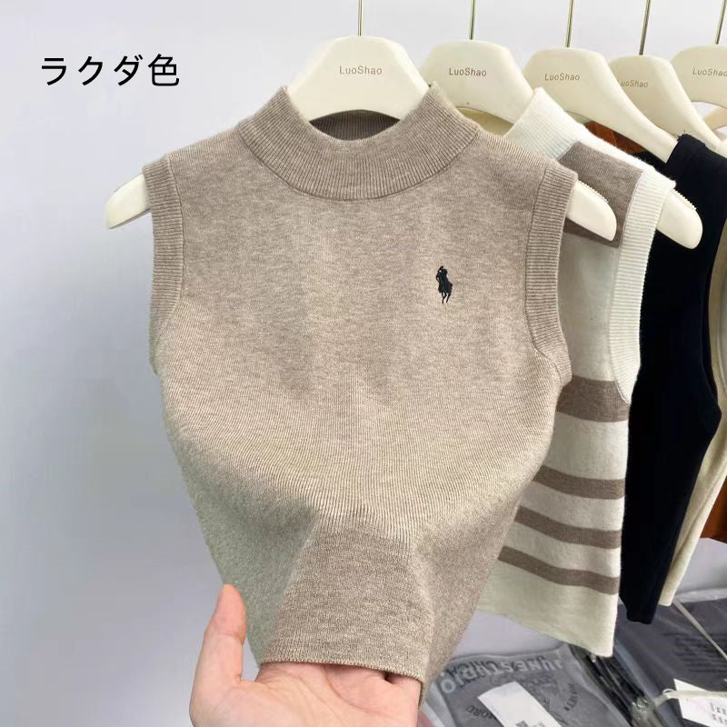 【tops】ノースリーブニットタンクトップG22427