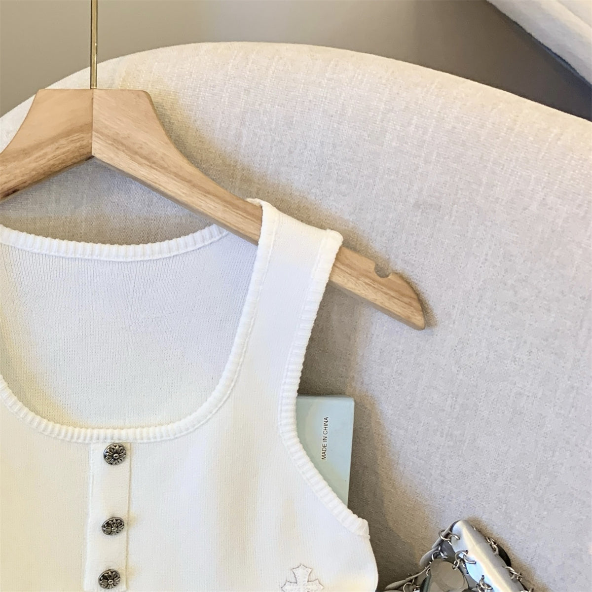 【tops】ノースリーブニットタンクトップG22428