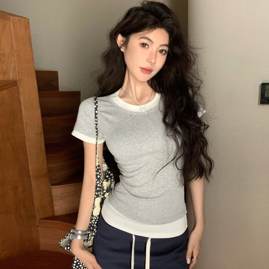 【tops】ラウンドネックTシャツG22429