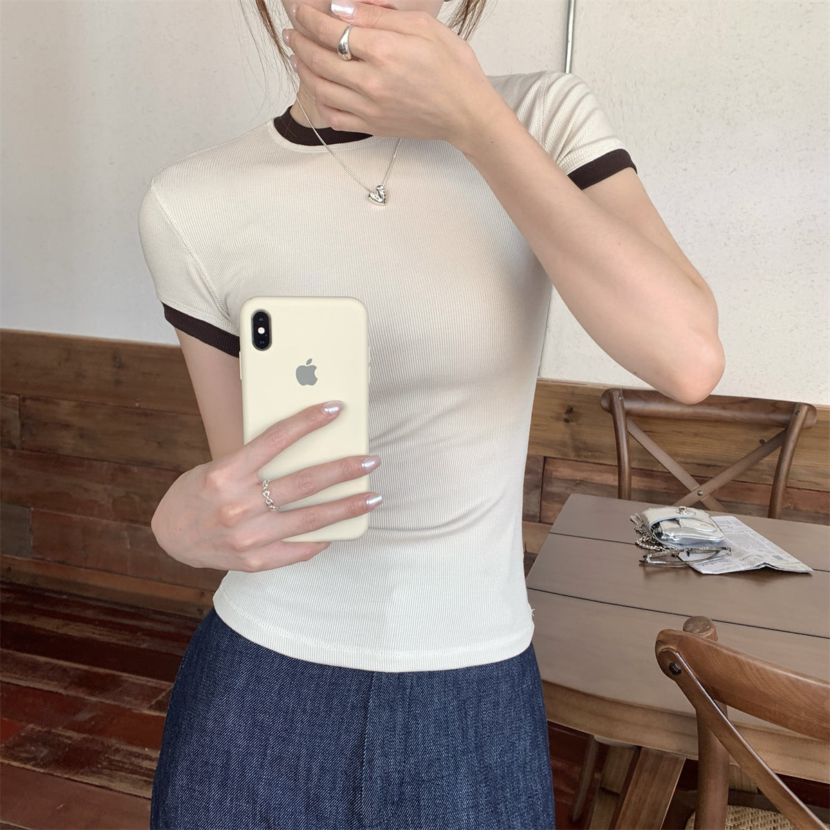 【tops】ラウンドネックTシャツG22430