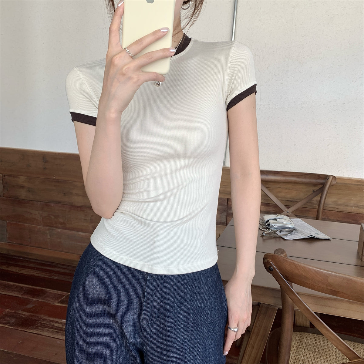 【tops】ラウンドネックTシャツG22430