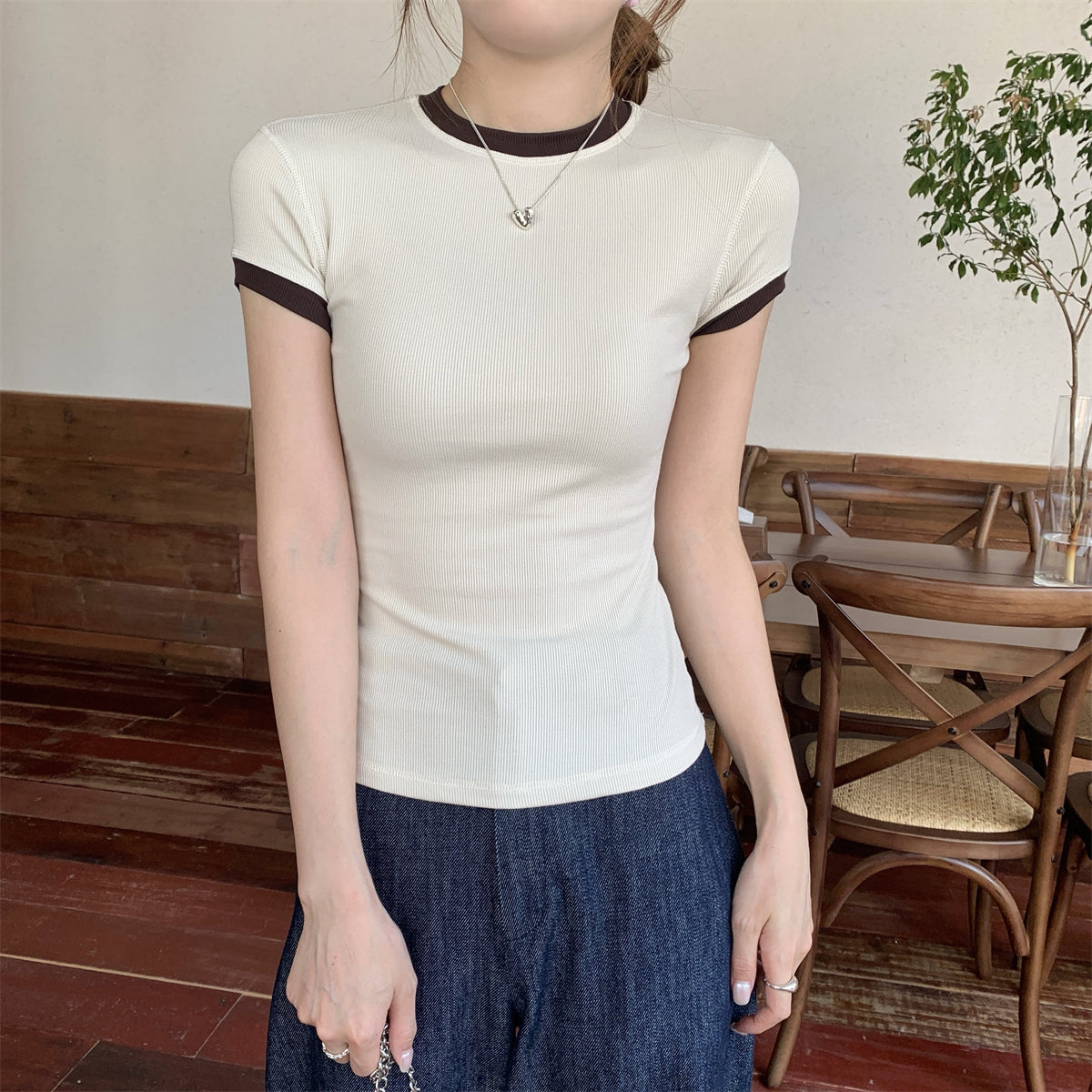 【tops】ラウンドネックTシャツG22430