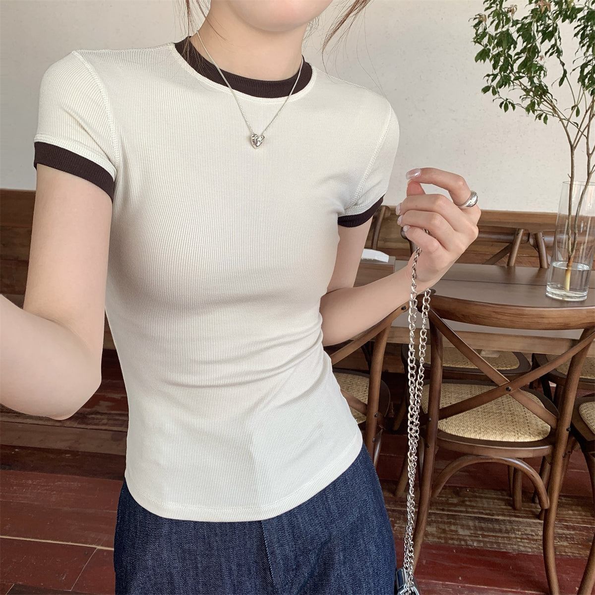 【tops】ラウンドネックTシャツG22430