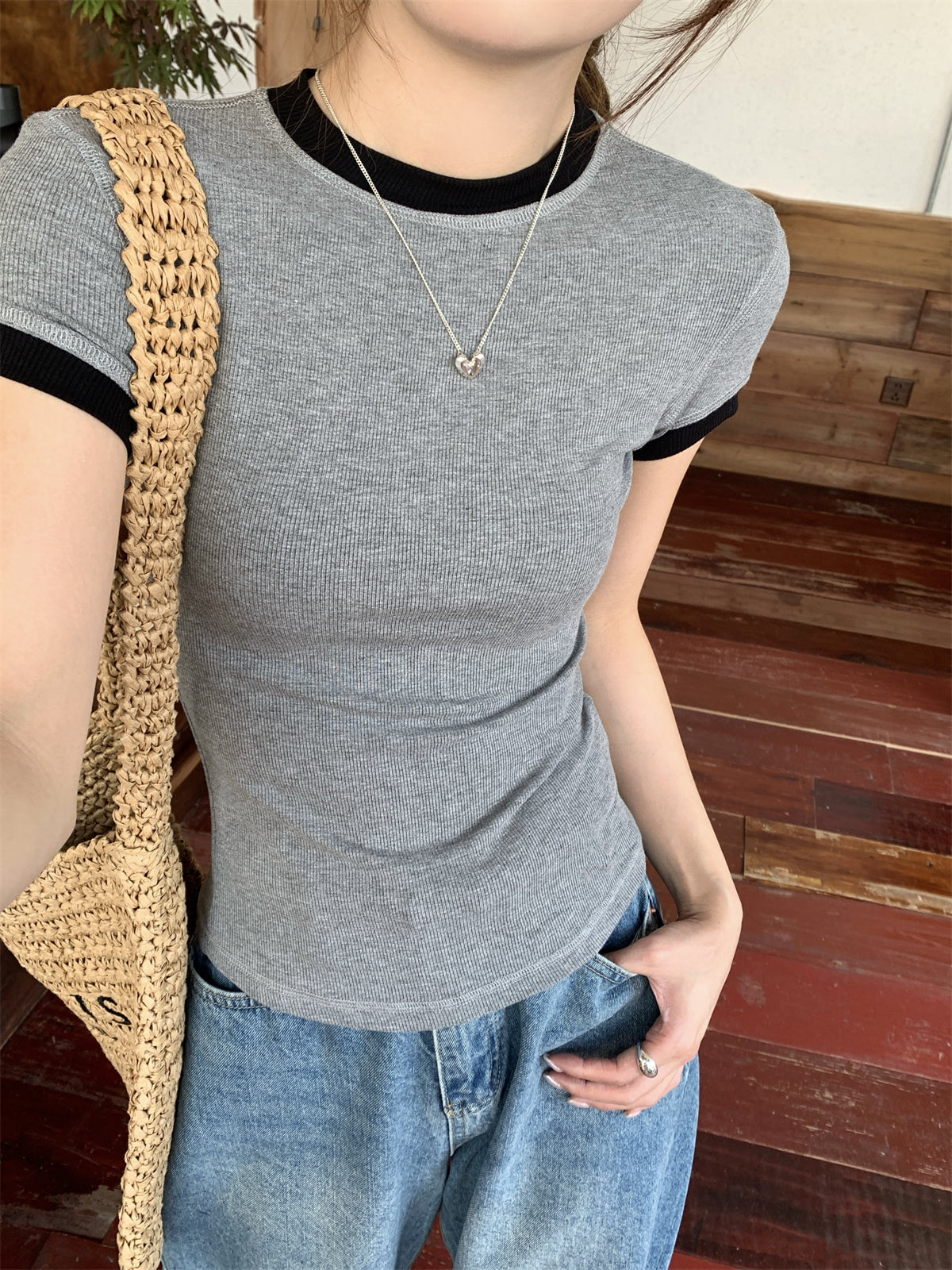 【tops】ラウンドネックTシャツG22430