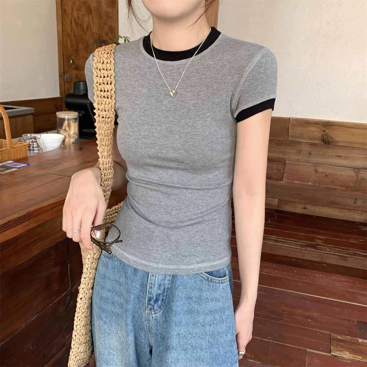 【tops】ラウンドネックTシャツG22430