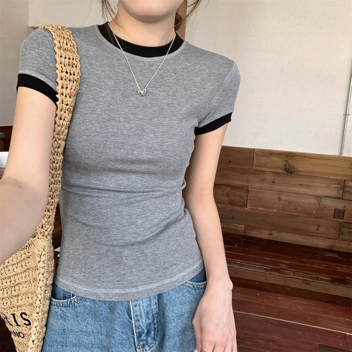 【tops】ラウンドネックTシャツG22430