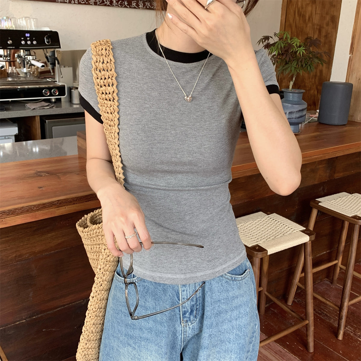 【tops】ラウンドネックTシャツG22430