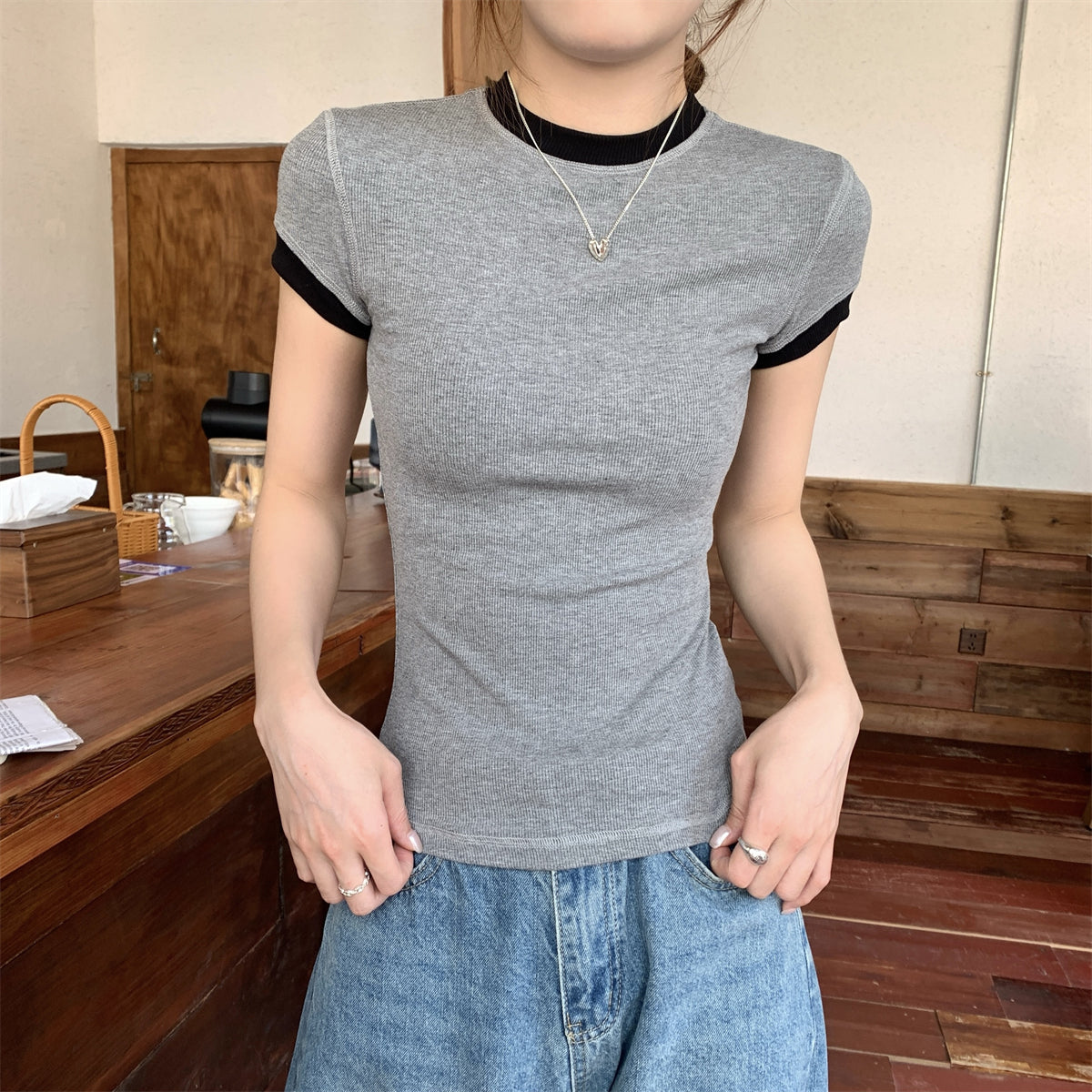 【tops】ラウンドネックTシャツG22430