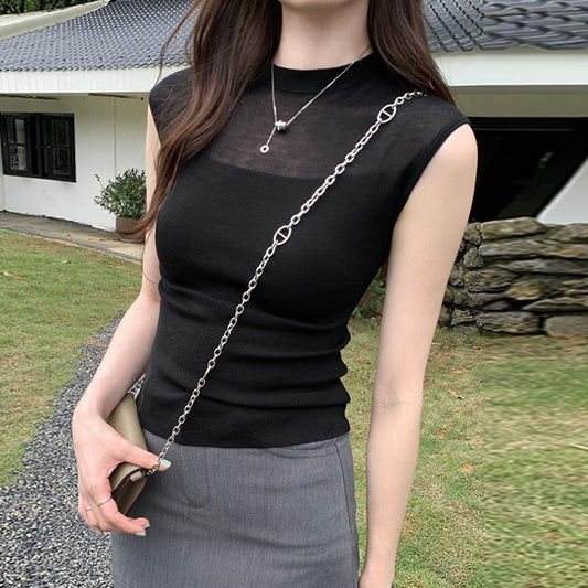 【tops】ノースリーブニットトップスG22440