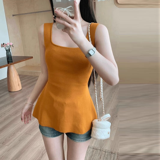 【tops】スクエアネックニットキャミソールG22442