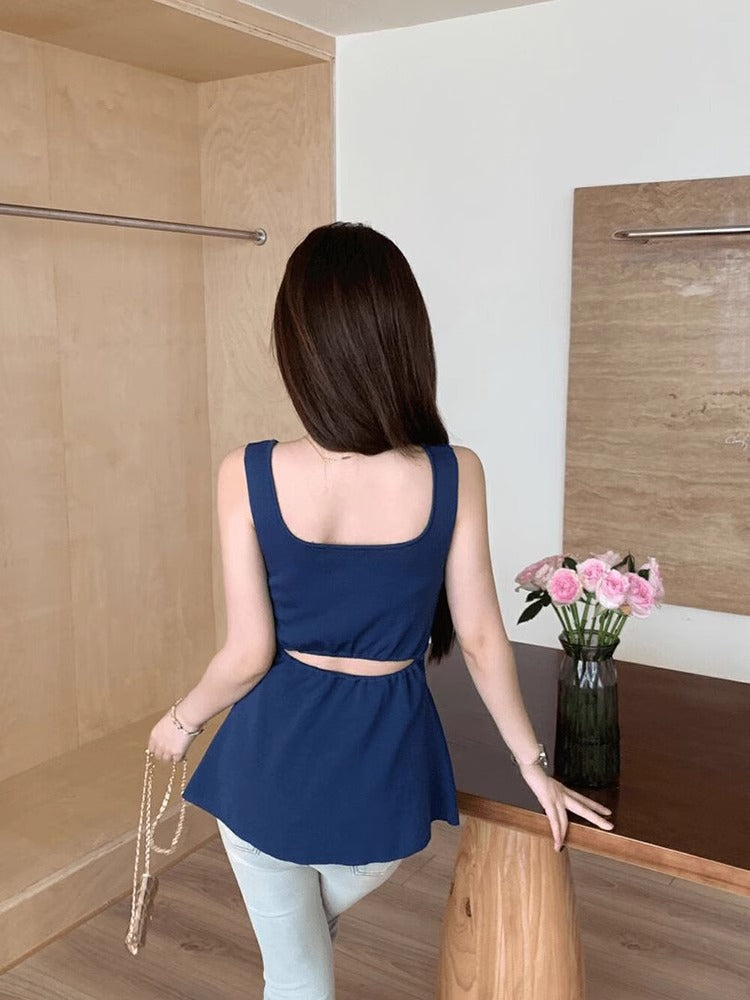 【tops】スクエアネックニットキャミソールG22442