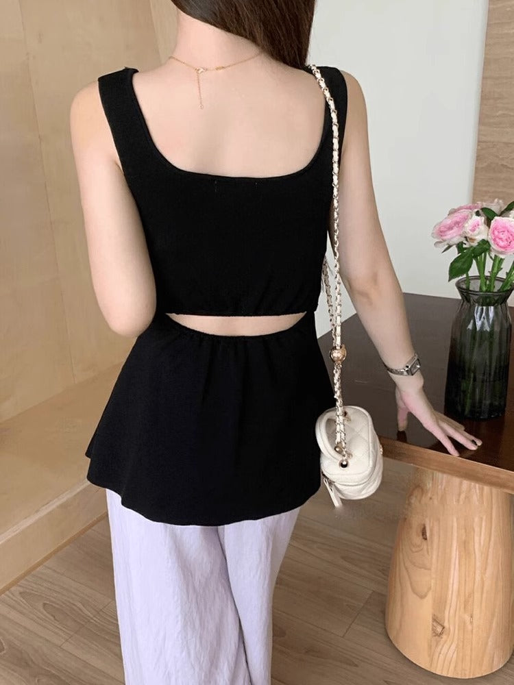 【tops】スクエアネックニットキャミソールG22442