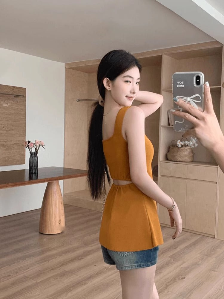 【tops】スクエアネックニットキャミソールG22442