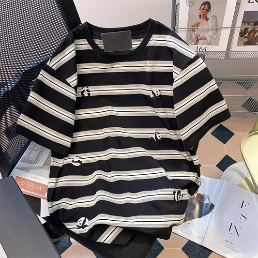 【tops】ストライプ柄TシャツG22444