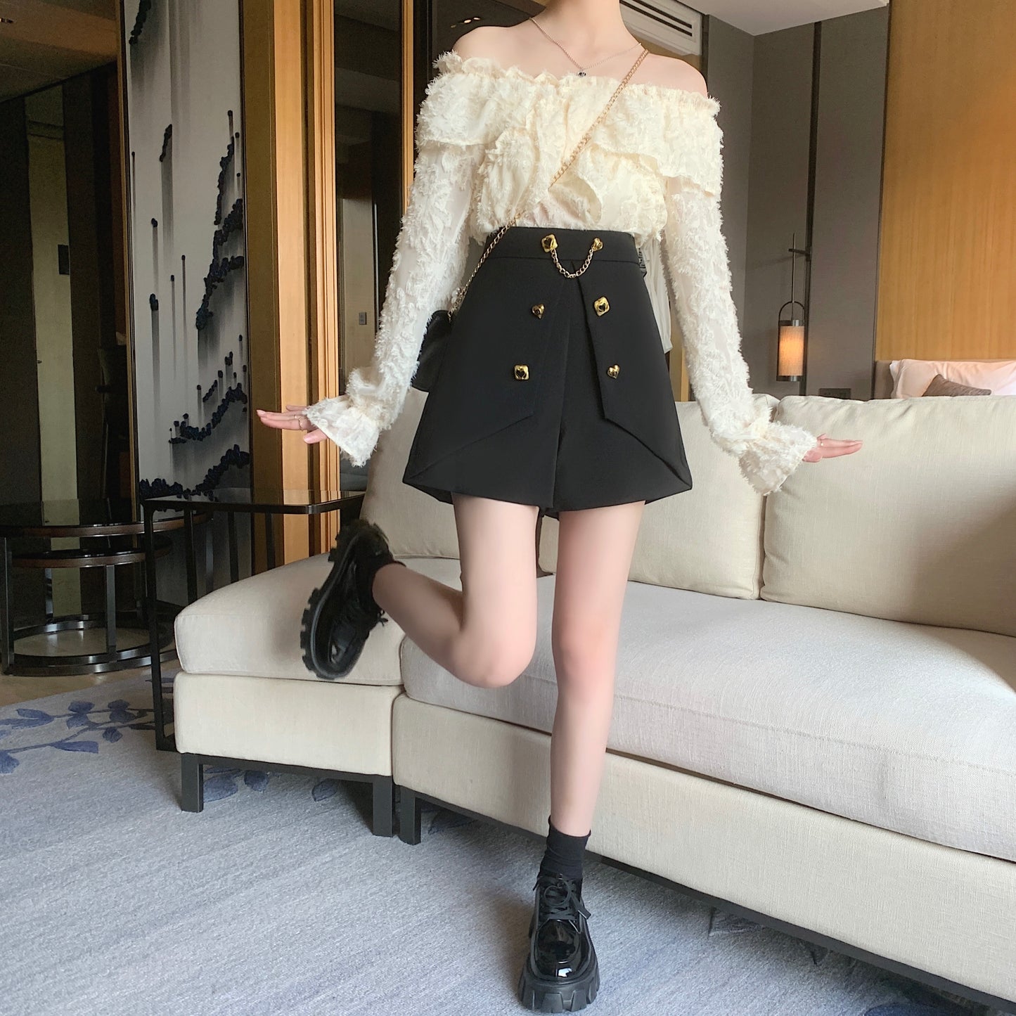 【bottoms】スーツショートパンツG22459