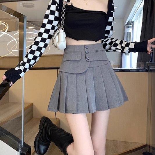 【bottoms】AラインプリーツスカートG22467